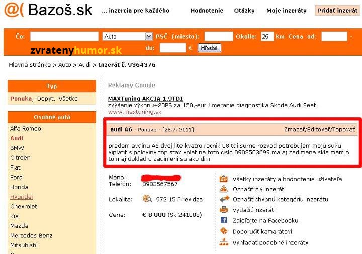 15 ZÁBAVNÝCH inzerátov z prostredia nášho internetu