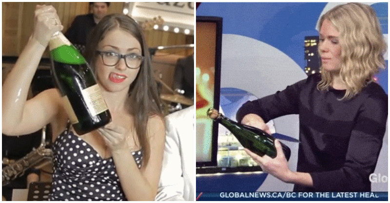 15 Gifov: A takto sa šampanské neotvára!