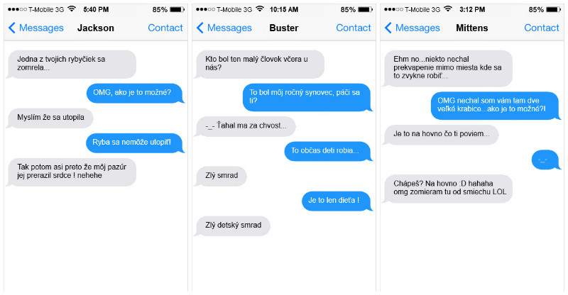 Keby tvoja mačka mala telefón tak SMS-ky by vyzerali asi takto #1 (13 prípadov)