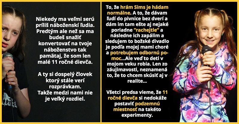 11 ročné dievča rozpráva nevhodné vtipy na svojej Stand Up šou (7 vtípkov)