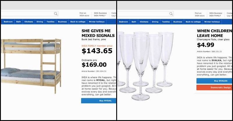IKEA premenovala produkty na základe najviac vyhľadávaných problémov vo vzťahoch (20 Obrázkov)