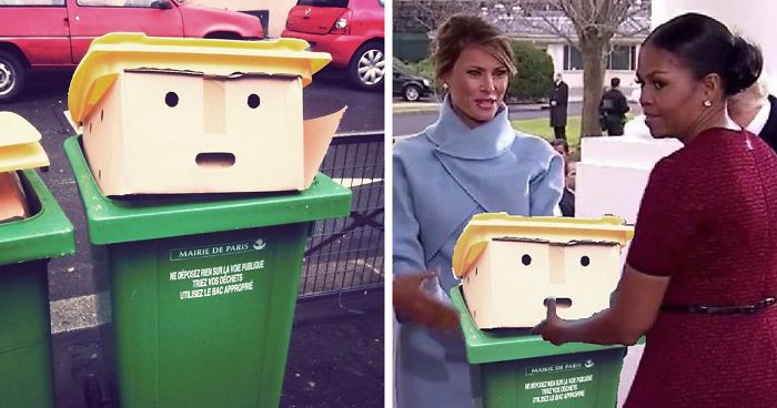 25+ Obrázkov: Odpadkový kôš, ktorý sa podobá na Donalda Trumpa, si vyslúžil geniálny Photoshop Battle