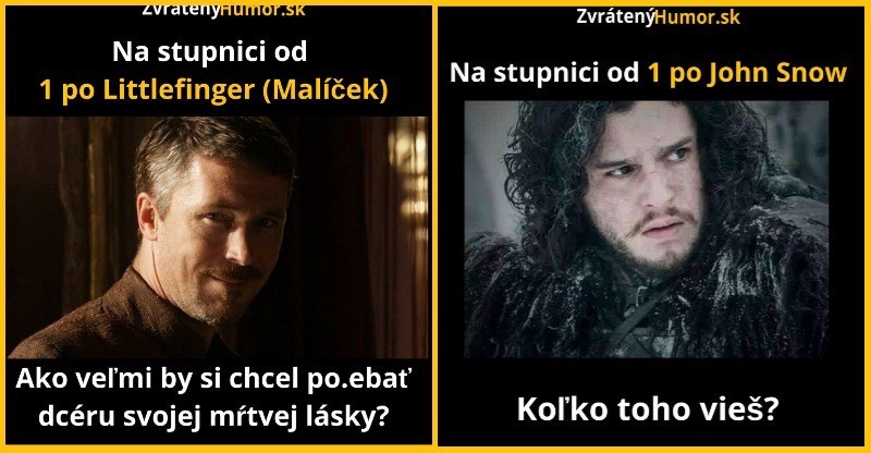 12+1 Game of Thrones stupníc, ktoré ťa zaručene pobavia a môžeš sa otestovať, ako na tom si