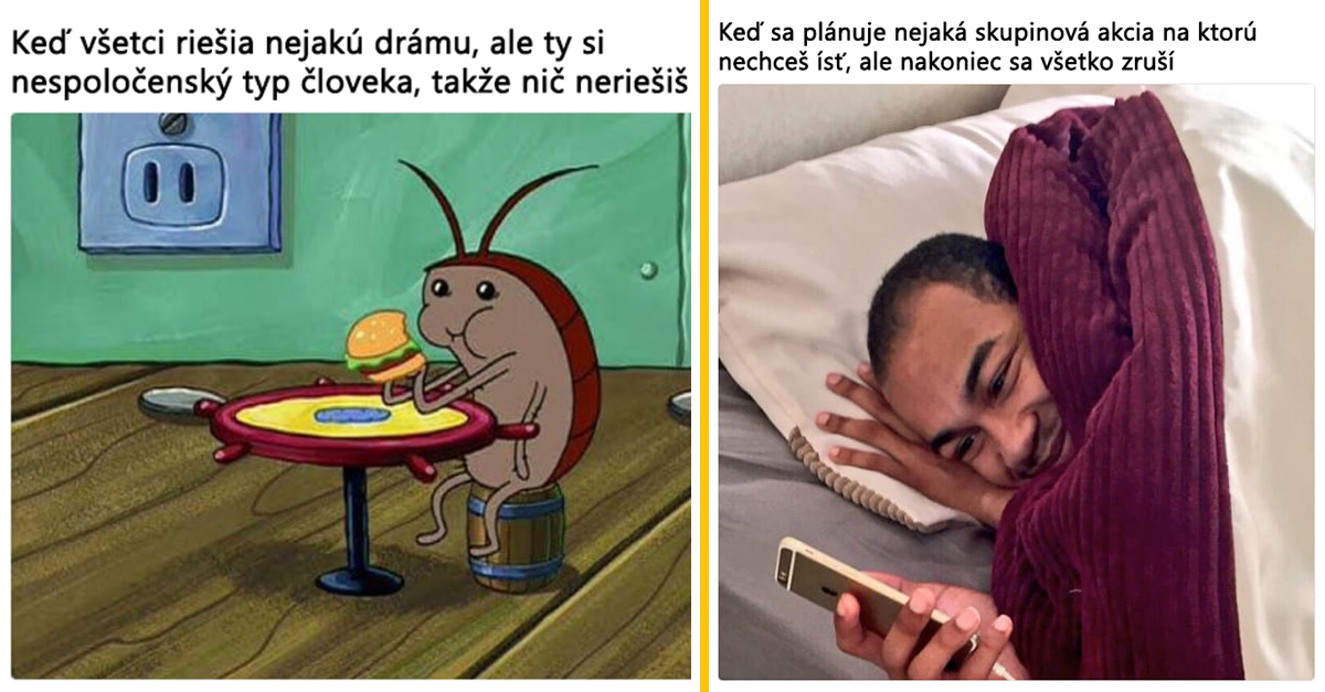 Zábavné meme vystihujúce život menej spoločenských ľudí