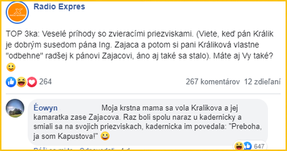 Vtipné situácie s priezviskami Slovákov – skutočné príbehy zo života ľudí č.3