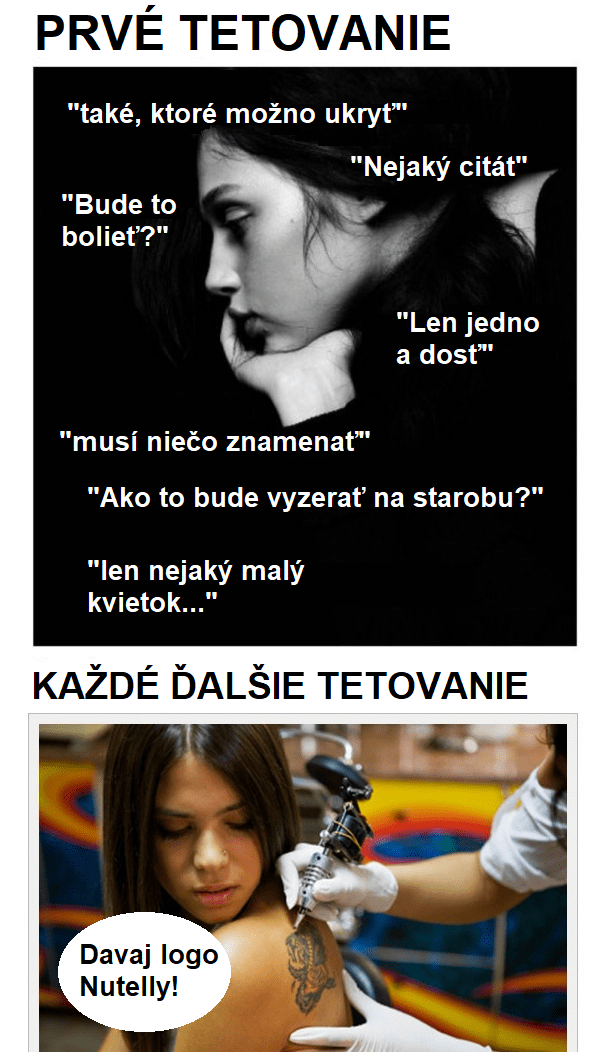Prvé tetovanie VS. každé ďalšie tetovanie