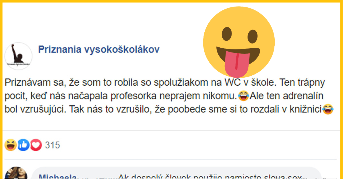 Študentka sa priznala, že to robila so spolužiakom na WC. Ľudia si na nej vtipne zgustli v komentároch.