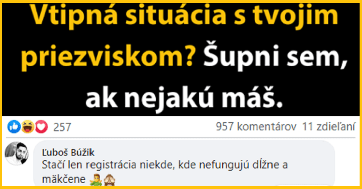 Vtipné situácie s priezviskami Slovákov – skutočné príbehy zo života ľudí č.5