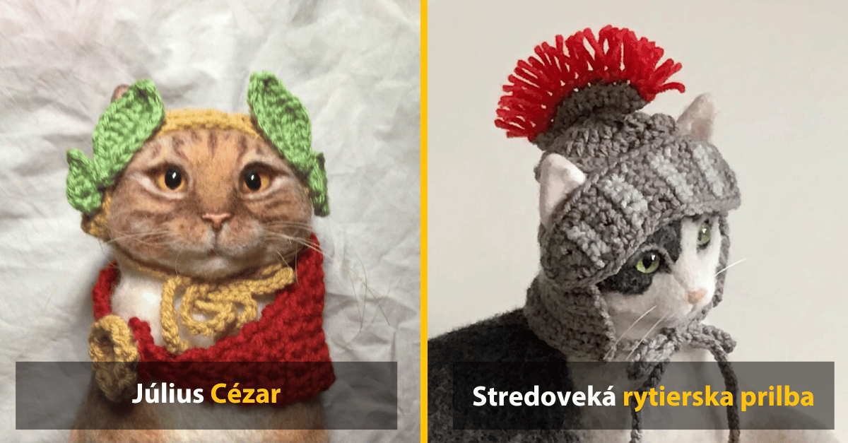 Vyrába čiapky pre mačky, ktoré sú také rozkošné, že sa pri nich nedá nesmiať
