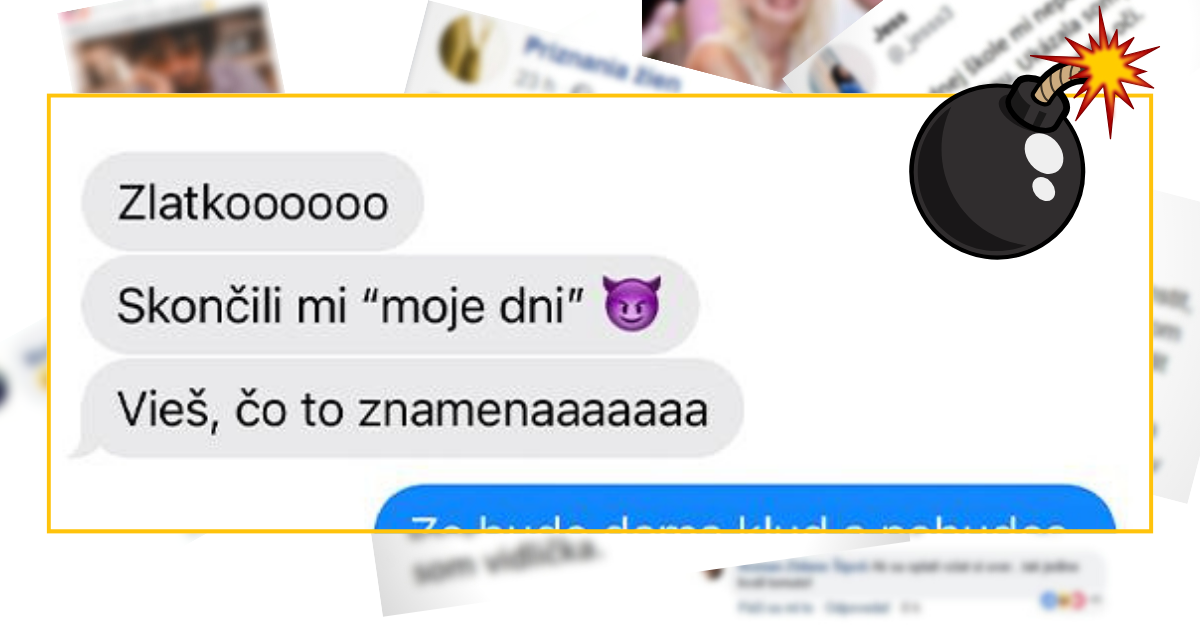 Bomby zo sociálnych sietí #825 – skončili jej „svoje dni“ a slávnostne to oznámila partnerovi, no ten ju len rozhneval