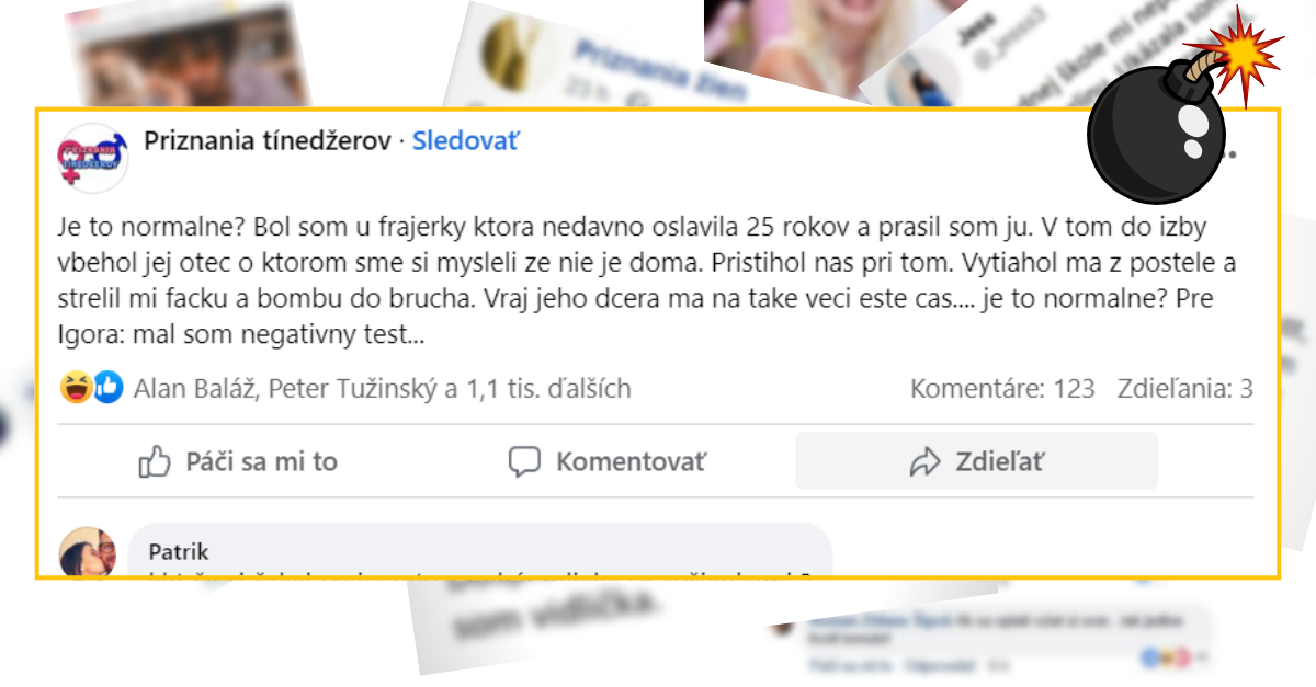 Bomby zo sociálnych sietí #831 – bol u frajerky a načapal ich jej otec, Patrik ho zrušil komentárom