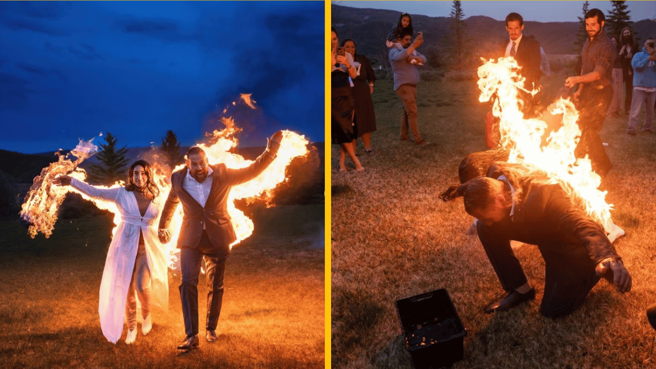 Zapálili sa na vlastnej svadbe! V pozadí počuť výkriky hostí