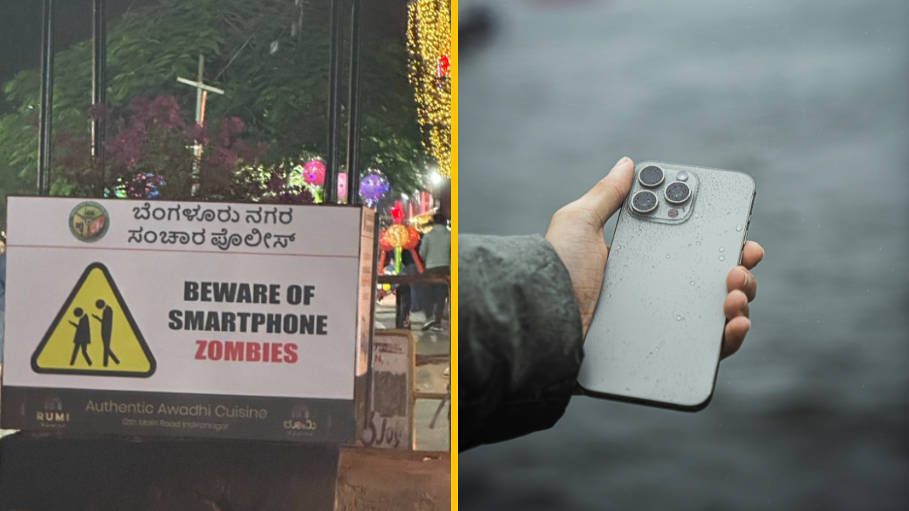 V meste Bengaluru je bilboard, ktorý varuje pred tzv. smartphone zombies