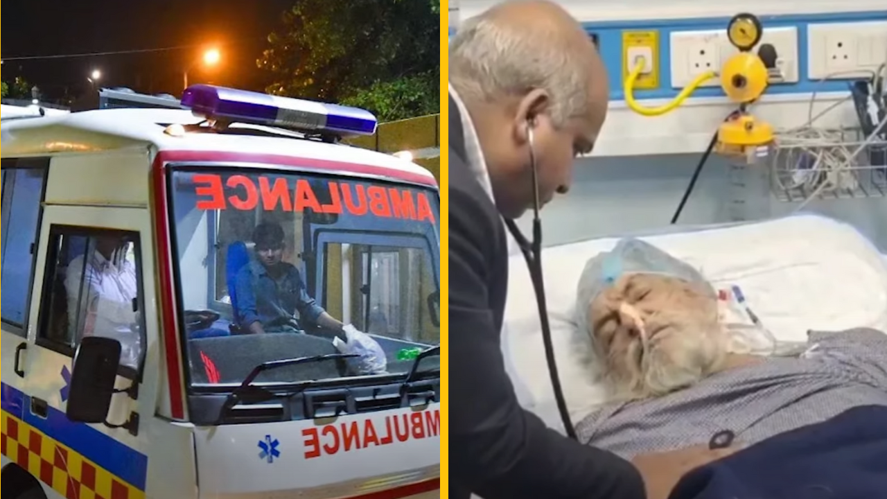 Sanitka zapadla pneumatikou do jamy na ceste tak silno, že pacient z nárazu vstal z mŕtvych