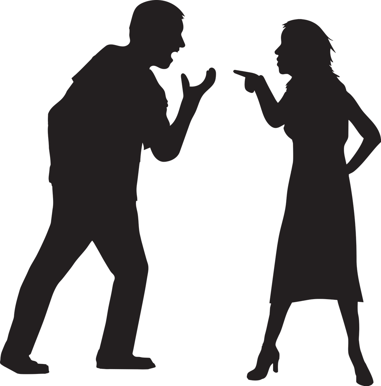 silhouette, couple, people man