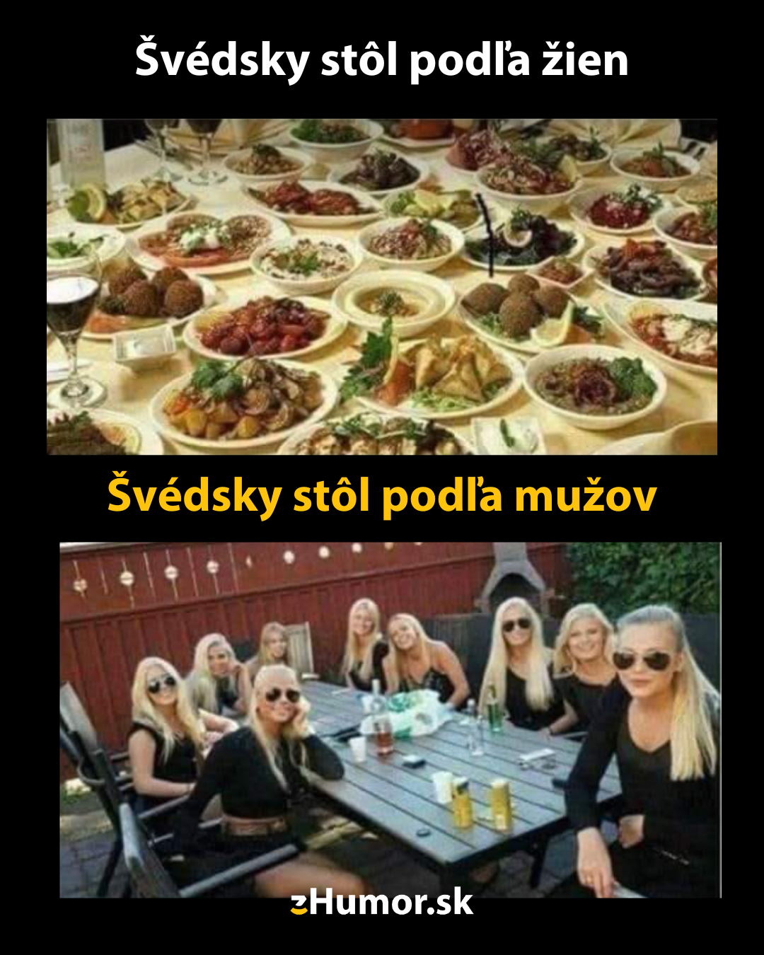 Švédsky stôl podľa žien a mužov