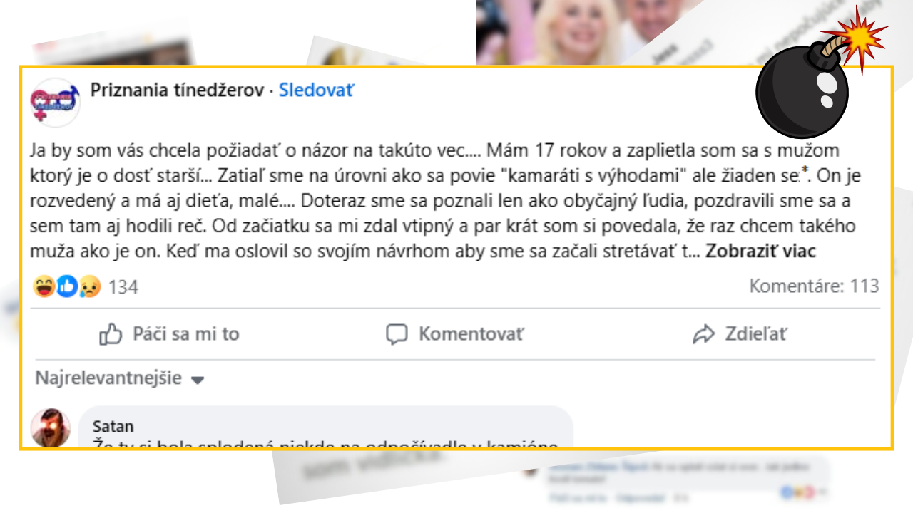 Bomby zo sociálnych sietí #1136 – 17-ročná sa zaľúbila do staršieho rozvedeného muža s dieťaťom, na ktorého si robí zálusk jeho kamarátka