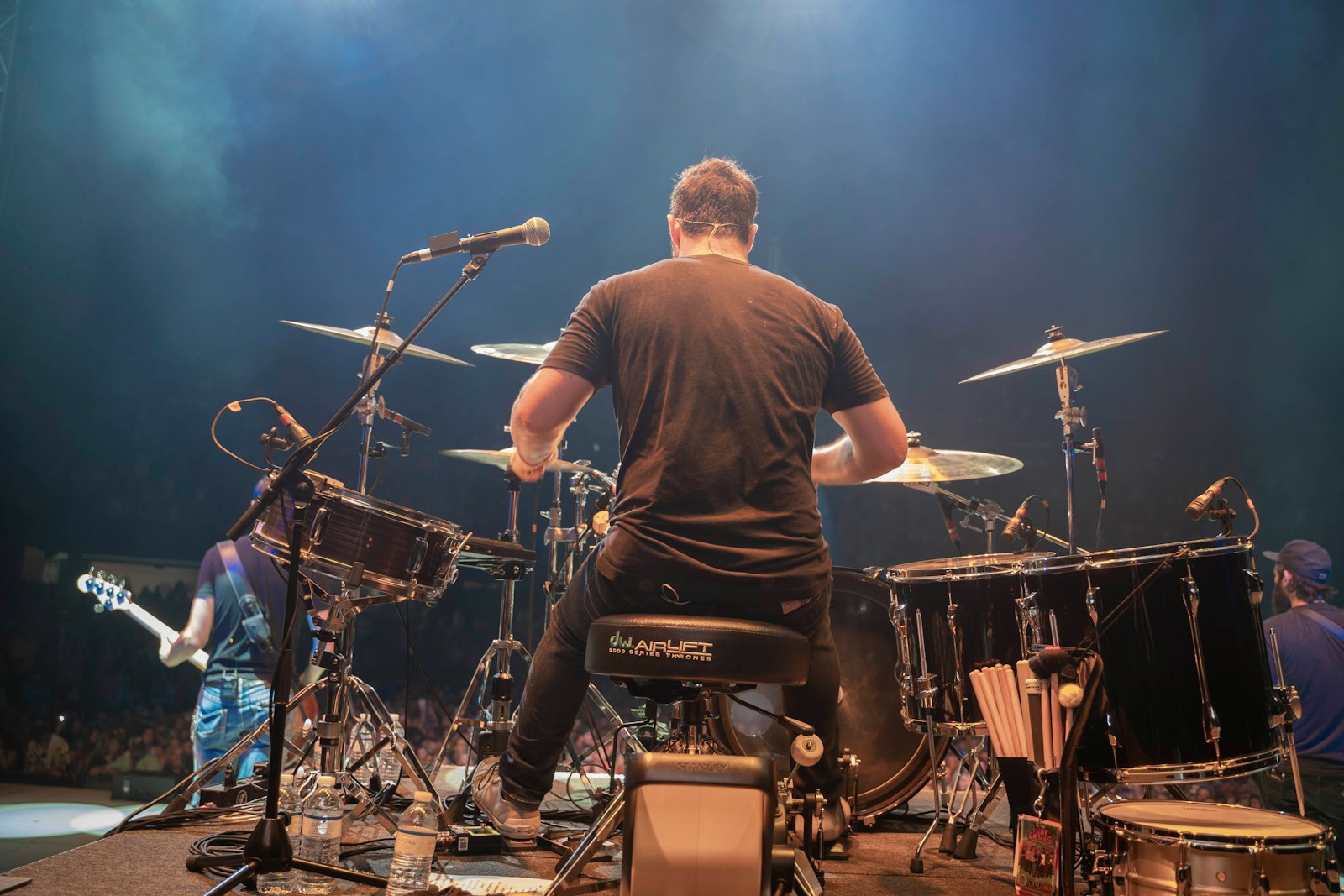 man about to play drum set