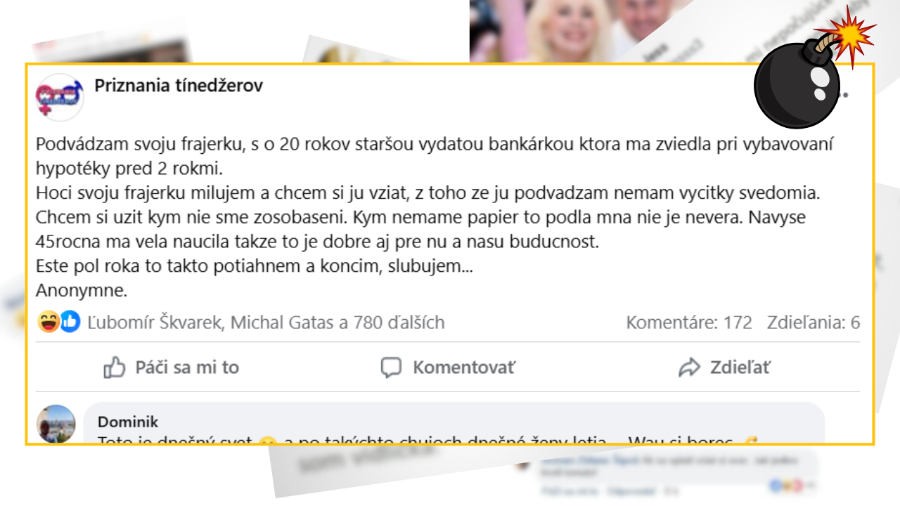 Bomby zo sociálnych sietí #1183 – podvádza svoju frajerkou s o 20 rokov staršou bankárkou, ktorá ho zviedla pri vybavovaní hypotéky