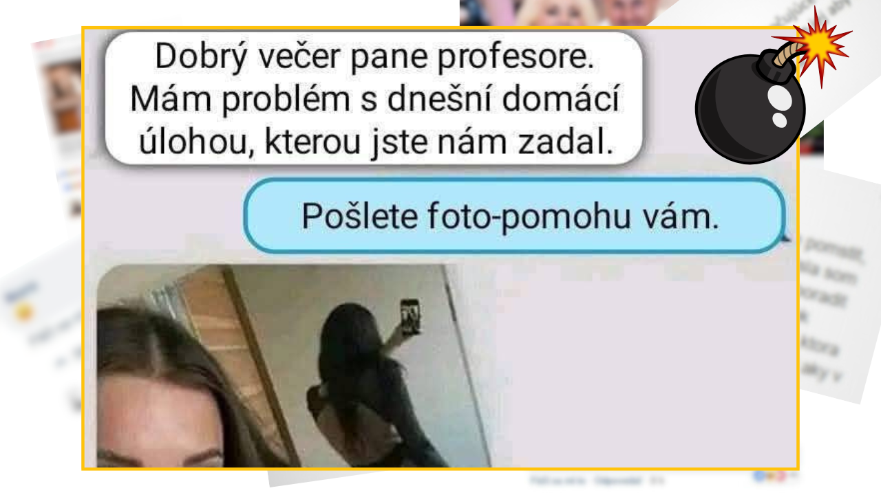 Bomby zo sociálnych sietí #1185 – chcela pomôcť s úlohou od profesora a poslala mu takmer nahú fotku