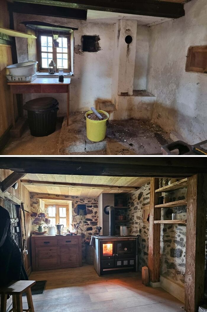 Kuchyňa s priznanými trámami