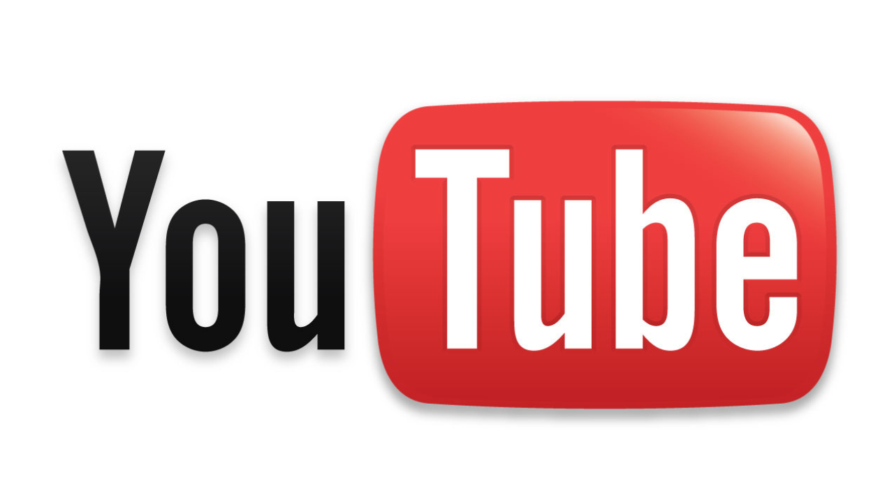 Logo platformy YouTube s červeným tlačidlom prehrávania a textom v čiernej farbe.