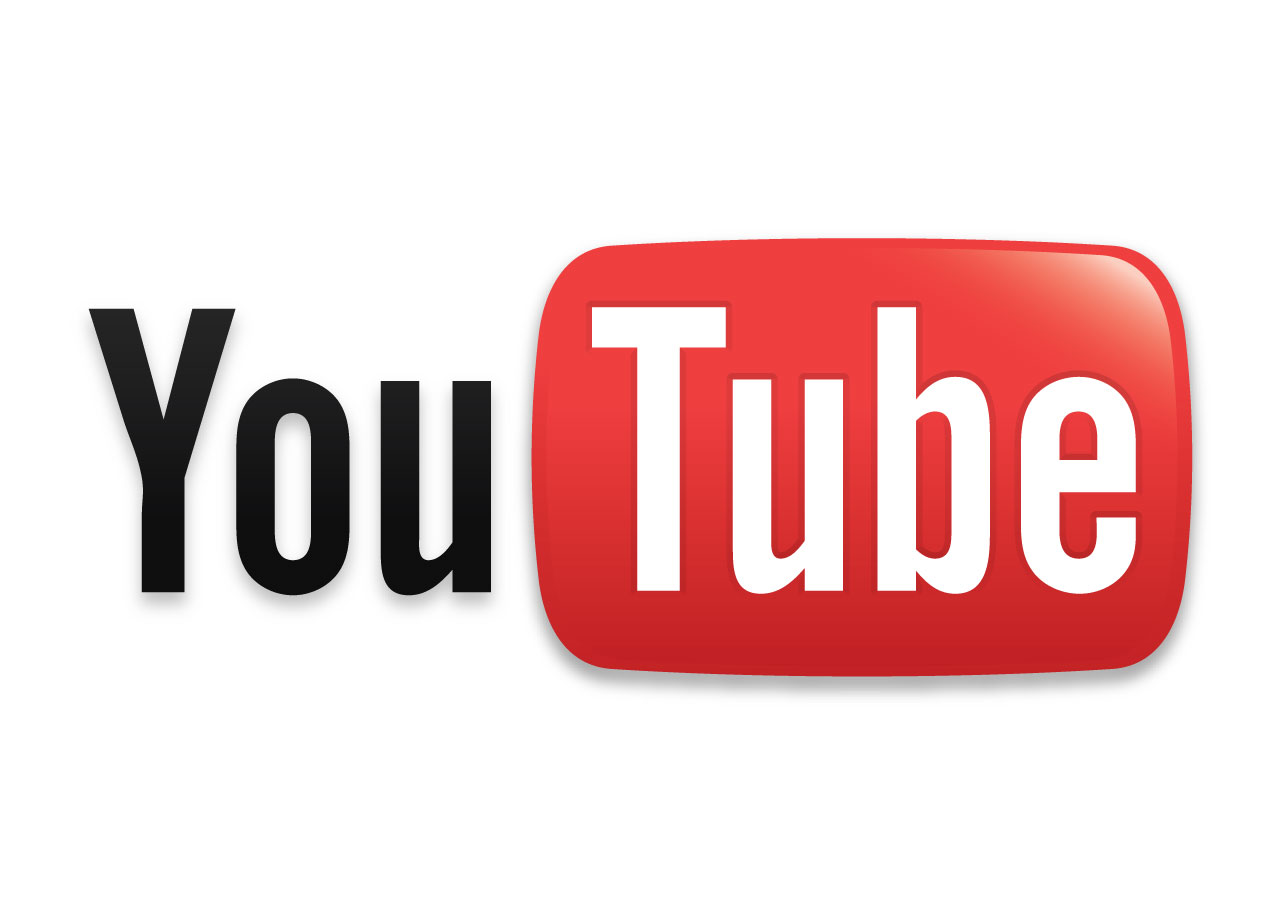 Logo streamovacej platformy YouTube s červeným pozadím a bielym textom naľavo od ikony.