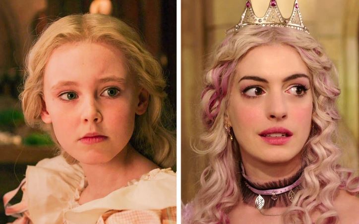 Mladé dievča s blond vlasmi vedľa ženy s korunkou a ružovými vlasmi v magickom prostredí.