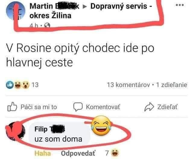Online diskusia: Opitý chodec v Rosine, komentár už som doma s reakciami.