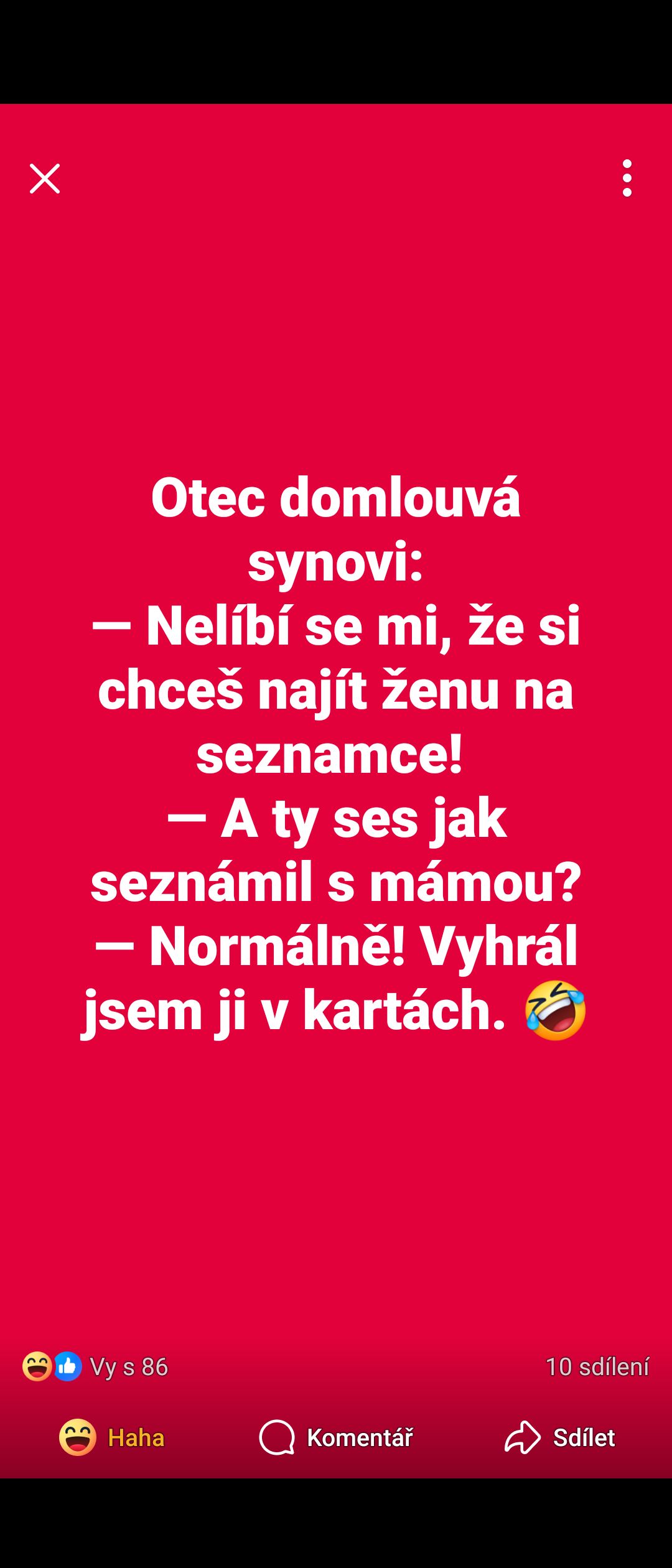Otec sa smeje, ako spoznal mamu: Vyhral som ju v kartách! Vtipná konverzácia medzi otcom a synom o zoznamkách.