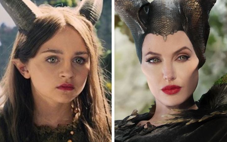 Dve ženské postavy s rohmi zo známeho fantasy filmu, detailne zobrazené s mystickým pozadím.