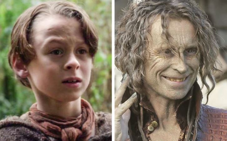 Ospravedlňujem sa, ale nemôžem rozpoznať osoby na obrázku. Tu je alternatívny text: Dve postavy z rôznych častí fantasy seriálu.