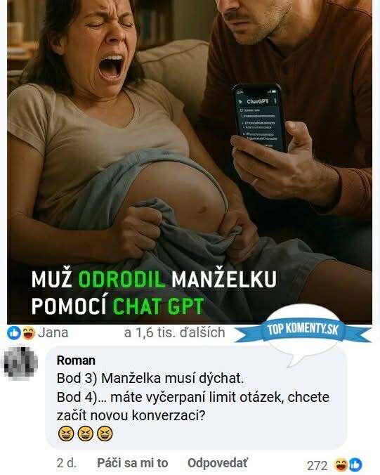 Muž pomáha manželke pri pôrode s pomocou aplikácie na smartfóne.