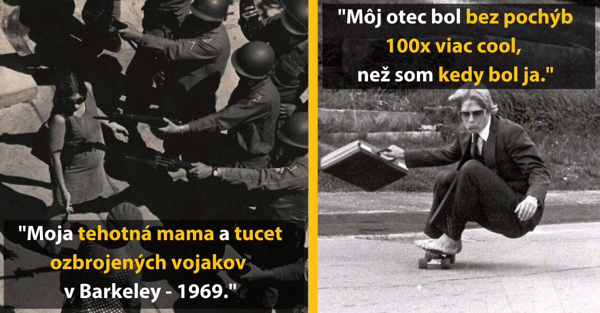 Tehotná žena čelí vojakom v Berkeley, 1969 a muž na skateboarde v obleku - retro štýl a odvaha v každej situácii.
