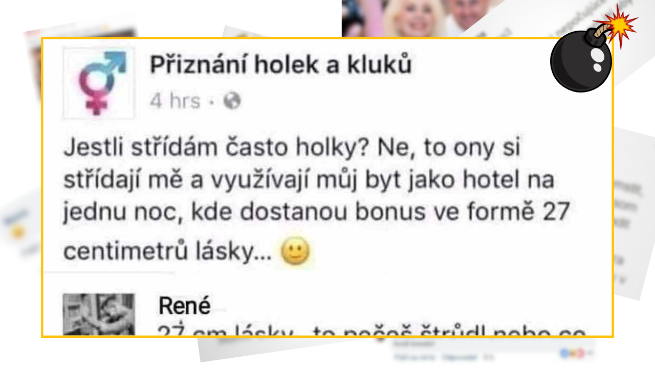 Textová konverzácia na sociálnej sieti s humorným komentárom o vzťahoch a láske.