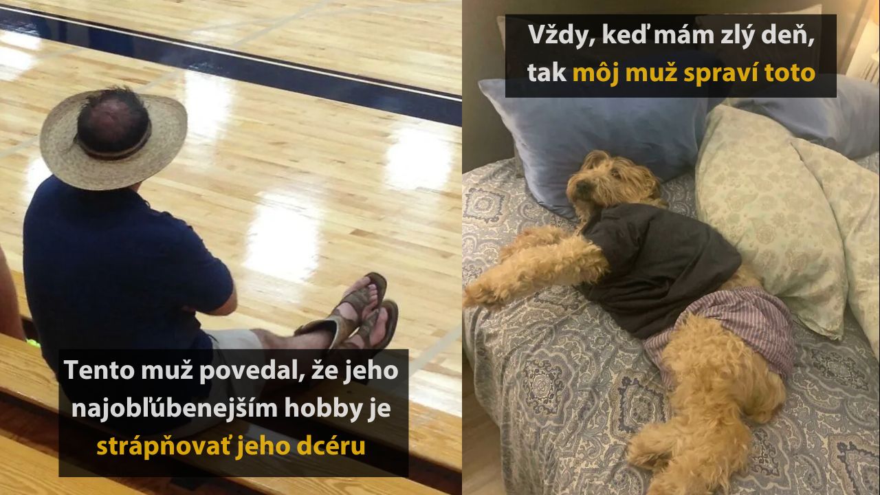 Muž sleduje zápas a psík v oblečení leží na posteli pre zlepšenie nálady po zlom dni.