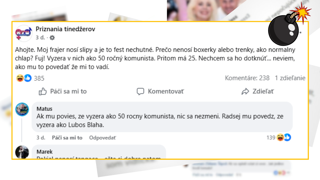 Priznanie tínedžerky o nesúhlase s frajerovým výberom spodnej bielizne a jeho porovnaním so starším mužom.