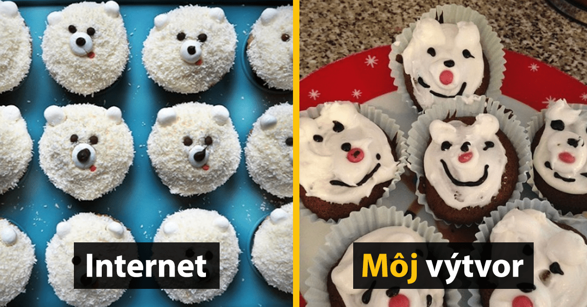 Internet vs. realita: dva rozdielne pokusy o medvedíkové koláčiky na tanieri.