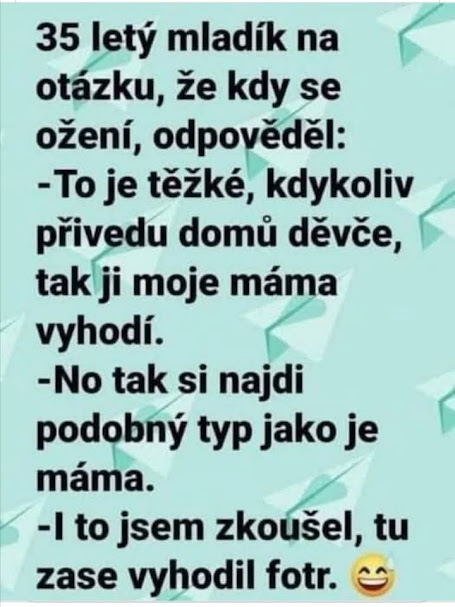 Vtipný text o problémoch so zoznámením a rodičovskom vplyve v partnerskom živote.
