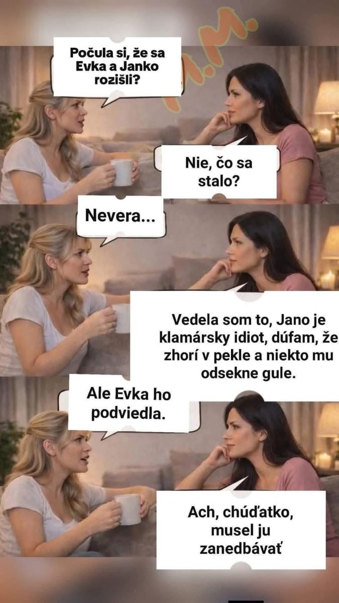 Dve ženy pri rozhovore na gauči s bublinkami konverzácie o dráme vo vzťahoch a nevere.