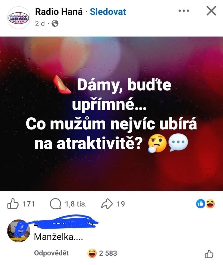 Dámy odpovedajú, čo mužom uberá na atraktivite, s vtipným komentárom: Manželka...