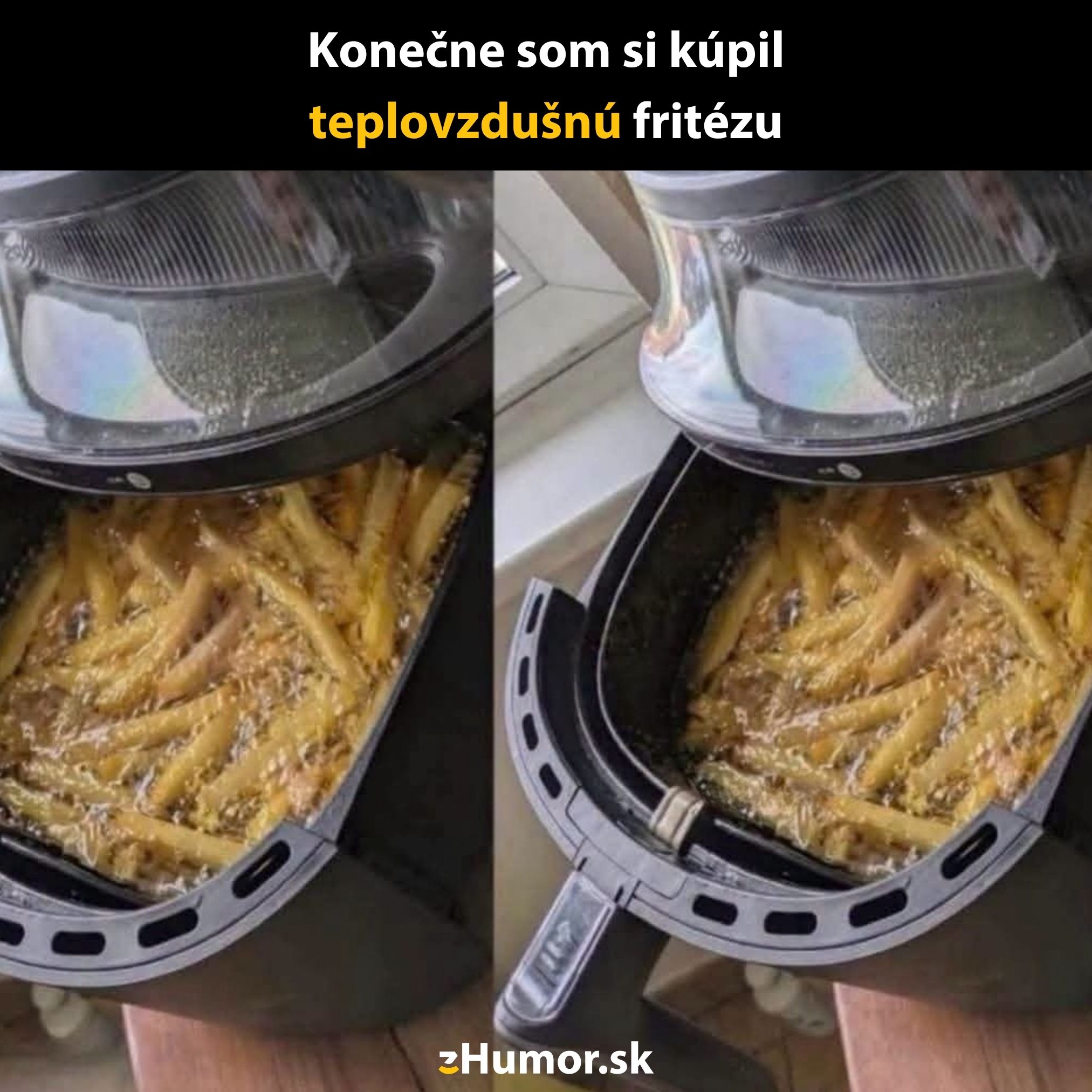 Vtipná fotka: Lúče slnka cez lupu pečú hranolky v kanvici namiesto teplovzdušnej fritézy.