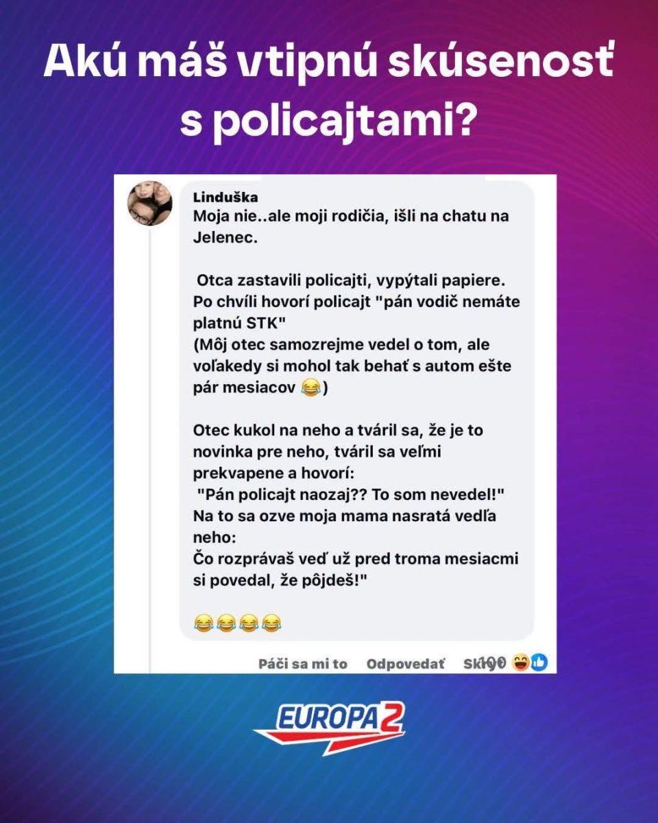 Vtipná skúsenosť s políciou: prekvapenie na ceste, zabudnutá STK a mama, ktorá všetko pripomenie smiechom.